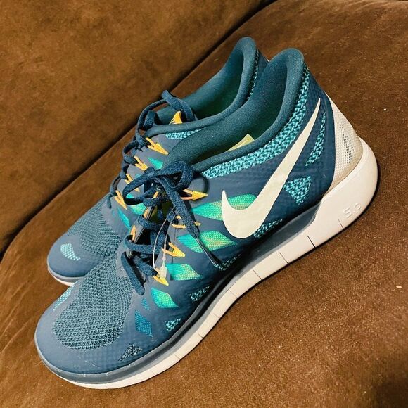 Nike Free 5.0 Trainers Running Teal Blue Green Sneakers 642198-301 Men's 11 45 E - Picture 3 of 9